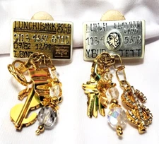 Vintage Lunch at the Ritz Gold Card Platinum Card Shopping Rhinestone Earrings