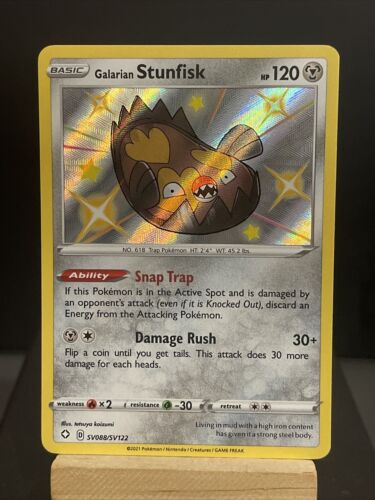 Pokemon Card Galarian Stunfisk SV088/SV122 Shining Fates Shiny Holo Rare NM - Picture 1 of 2