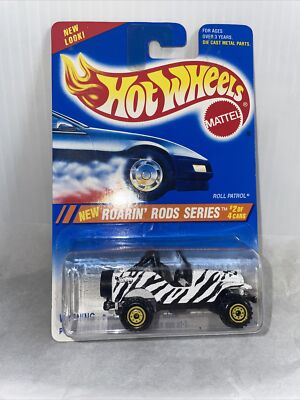 Hot Wheels 1995 Roll Patrol Zebra Stripe Short Card New 13291