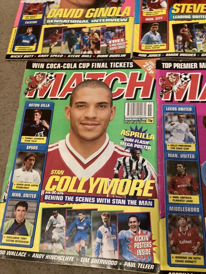 MATCH Magazine Bundle x 5 March 1996 Rare Collectable 90s Football