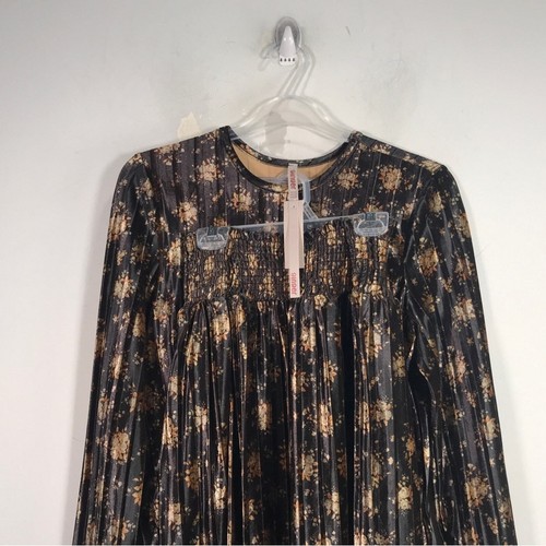 Ginger 2 Piece Floral Velvet Pleated Outfit, Women's Size XL T - Black/Beige - Picture 7 of 15