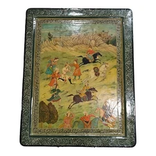 The Great Moghuls Antique Lacquer Painting READ!!