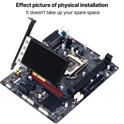 2.5G RJ45 Four Ports Gigabit Ethernet Card Intel I226 Gaming PCIE Adapter Server - Picture 5 of 8