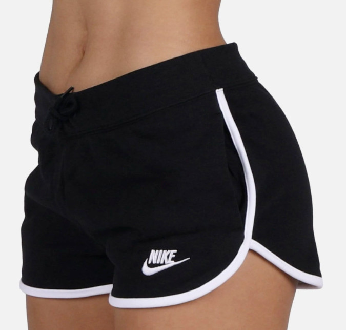 NIKE SPORTSWEAR NSW Черно-белые шорты из хлопка и полиэстера Heritage с карманами 2X