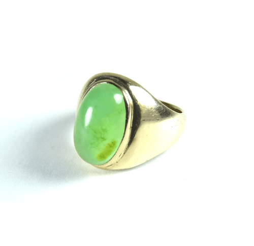 eleganter alter Gold Ring Jadeite Jade Jadering Goldring Goldschmied Punze 1950 - Bild 6 von 6