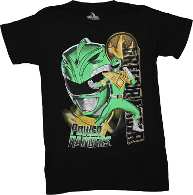 Mighty Morphin Power Rangers Mesn T-Shirt Green Ranger Fight Stance