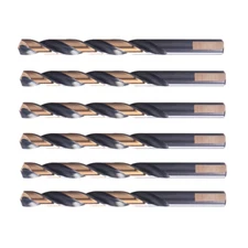 31/64 inch, 6 Pcs Drill Bits, High Speel Steel, 3 Flat Shank Jobber DRILLFORCE 