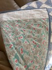 Light Blue Pinwheel Twin Quilt Stitched In Red Reversible Hangable — photo 4
