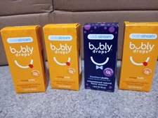 4-PACK! 4 Sodastream Bubly 3 MANGO 1 BLACKBERRY  Drops Natural 1.36 oz ea - NEW!