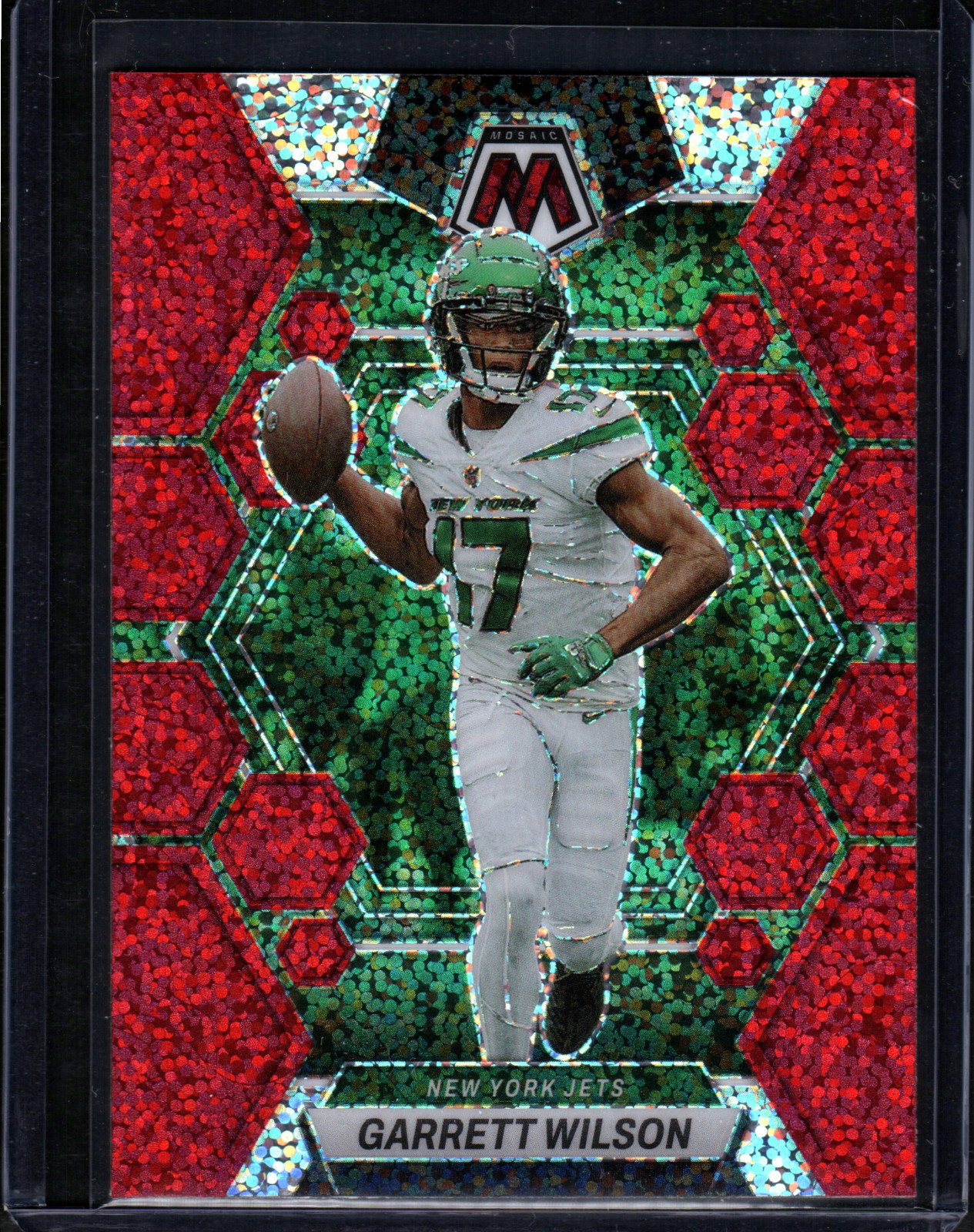 2023 Panini Mosaic Garrett Wilson Red Sparkle PRIZM #75 Jets