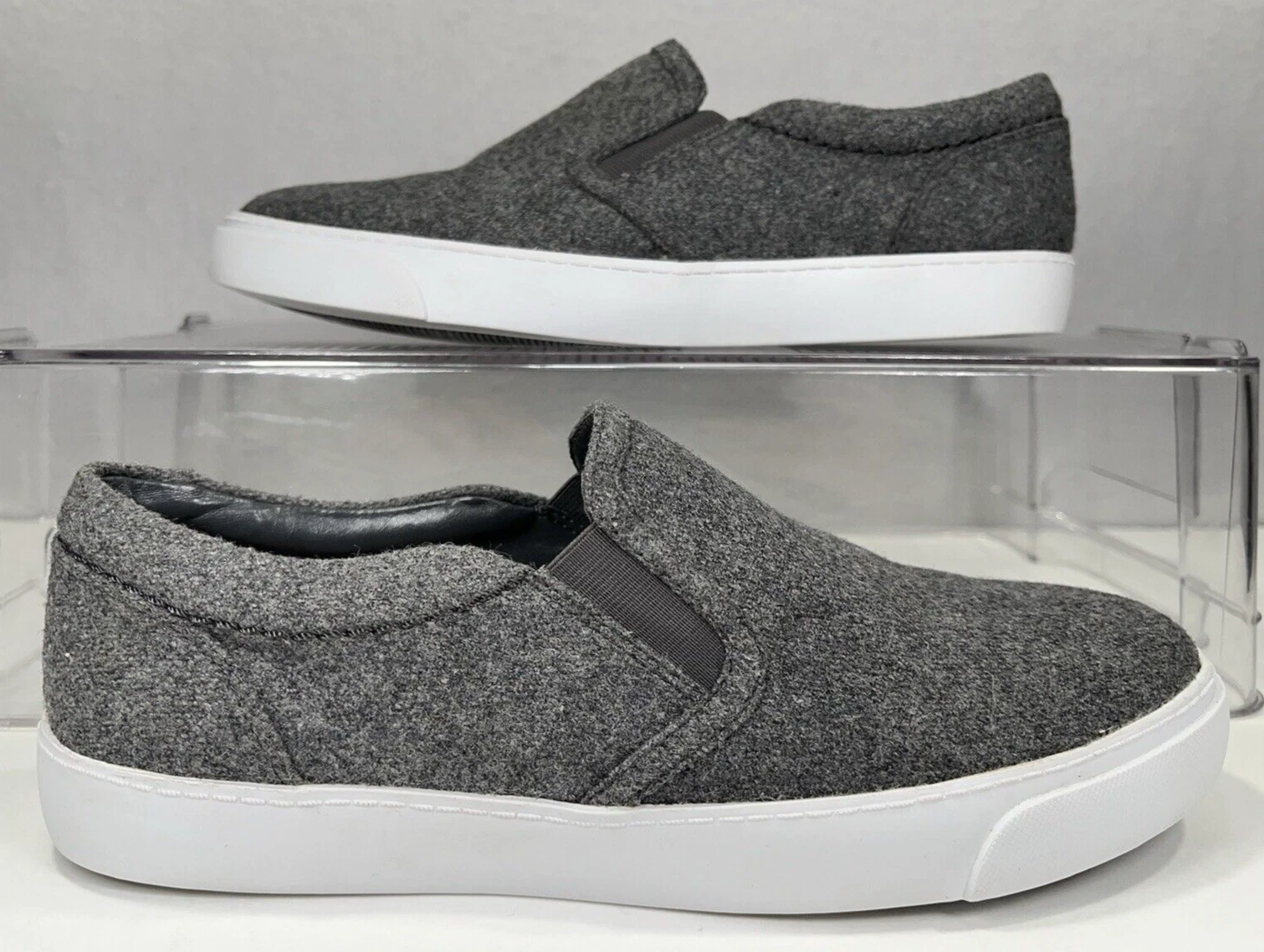 Scarpe basse Clarks "Somerset" mocassini slip on tessuto grigio donna taglia 6