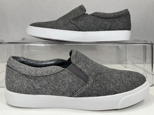 Clarks  Somerset  Flat Shoes Gray Textile Slip-On Loafers Women's Size 6