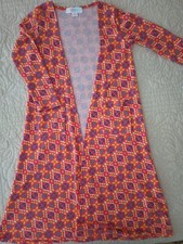 NWT Girl's Size 6 long cardigan sweater w/pockets and 3/4 sleeves - print