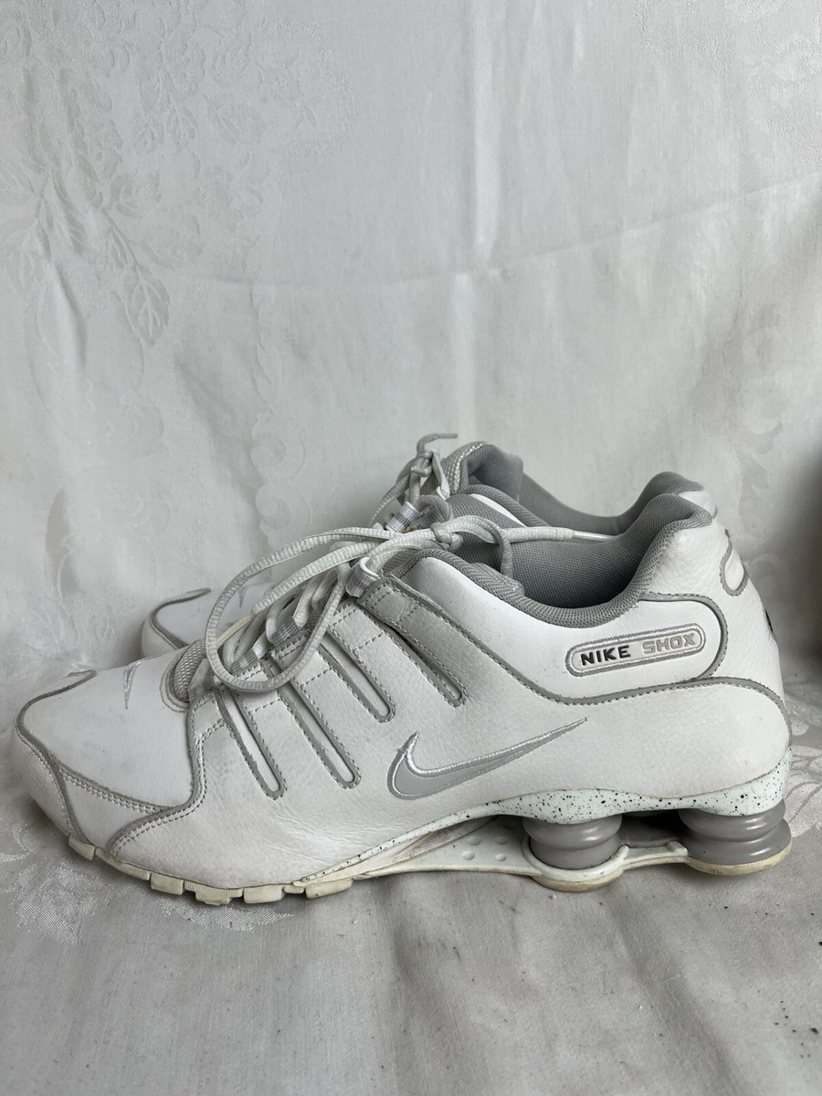 Nike Shox NZ Mens Triple White Leather 2012 325201-126 Shoes