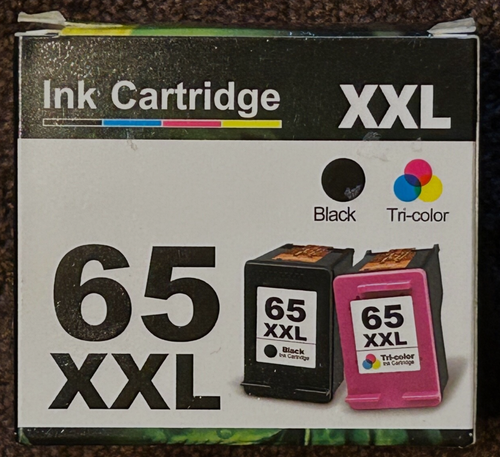 65XXL Ink Cartridge 2 PCS Black & 1 pc Color NEW sealed in plastic 3 pcs total