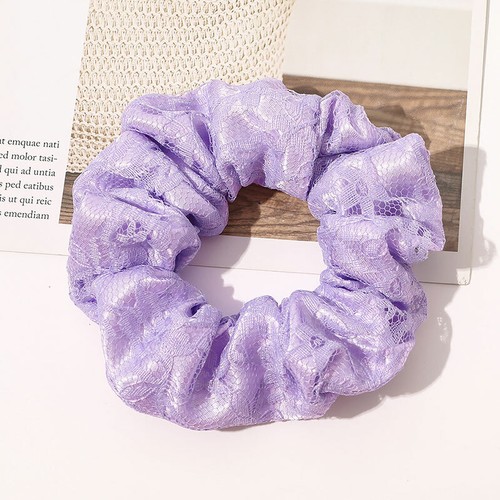 Women Lace Hair Scrunchies Elastic Hairband Barrettes Double Layers Hair Circles - Picture 18 of 21