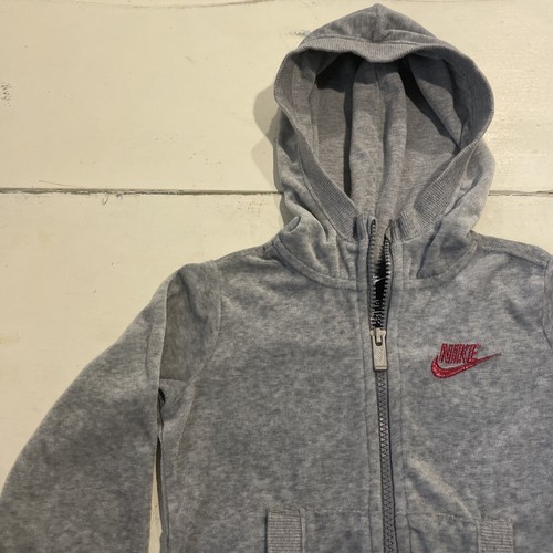 Nike Retro Y2K Gray/Pink Girls Toddler Zip-Up Hoodie - Size XS (Age 3-4 yrs) - Picture 5 of 10