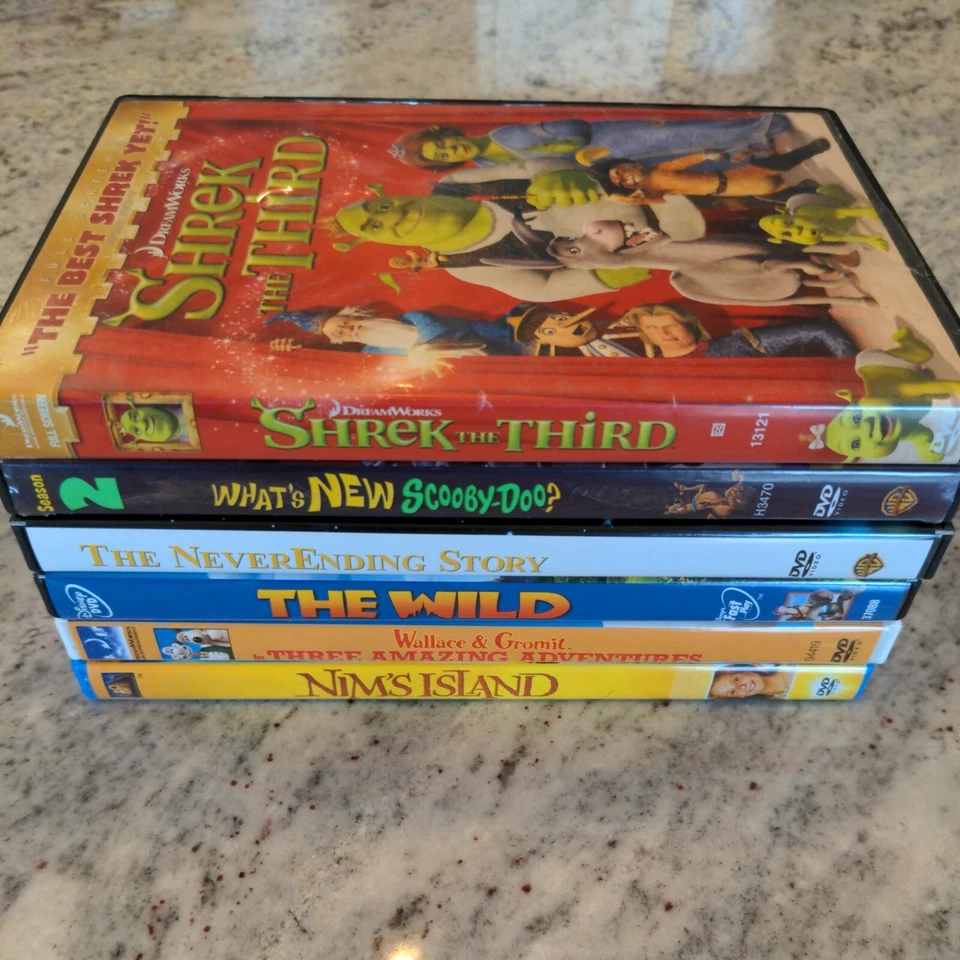 Lot of 6 DVDs: NeverEnding Story, Nim's Island, Wallace & Gromit, Scooby Doo... - Image 3 of 4