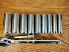 craftsman   3/8" drive 6 socket ratchet Ext set -G- V-series.2-1/2" deep