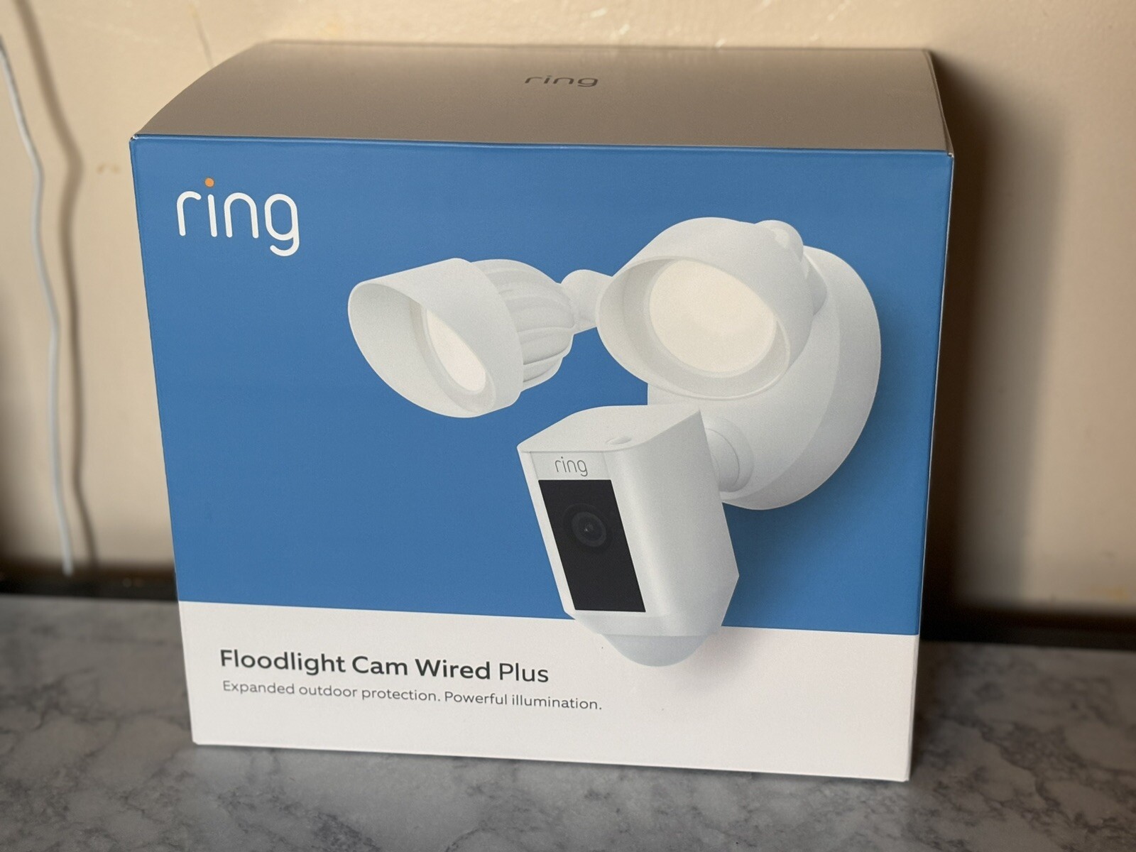 Ring Floodlight Cam Wired Plus Surveillance Camera - White