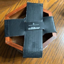 Macy’s The Cellar 2 Stackable Hexagon Wooden Bowls *New*