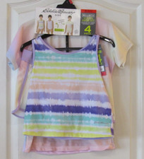 Eddie Bauer Reversible 4-piece Swimsuit Set Patel Lilac Girls Sz L 14/16 NWT