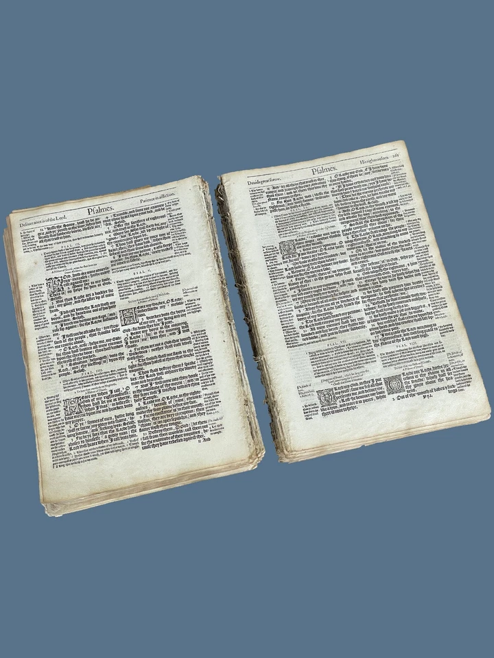 1583 Geneva Bible Page - Largest Folio Leaf - Select Your Passage - Grand Noble - Image 2 of 4