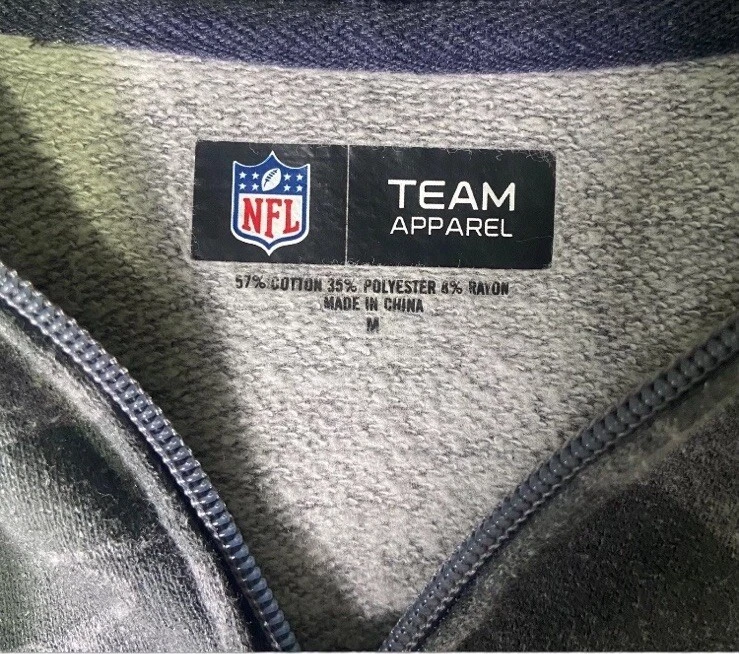 VETEMENTS NFL HOUSTON TEXANS FELPA CON CAPPUCCIO DONNA TAGLIA MEDIA FULL ZIP TASCHE