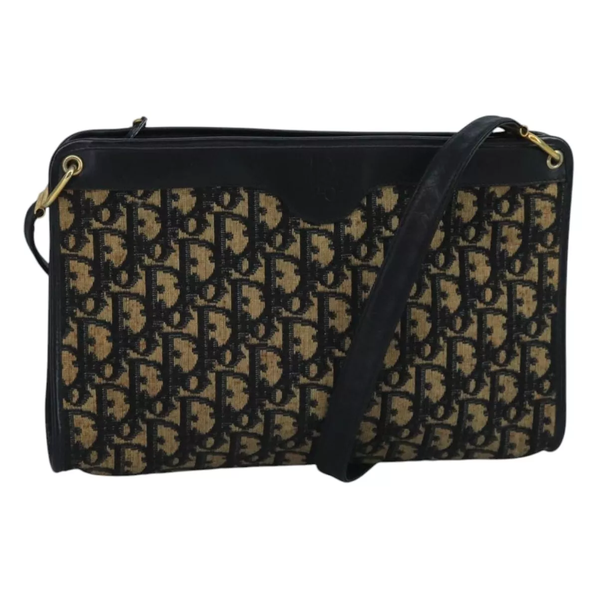 Sac bandoulière Christian Dior trotteur toile bleu marine authentique ar13065