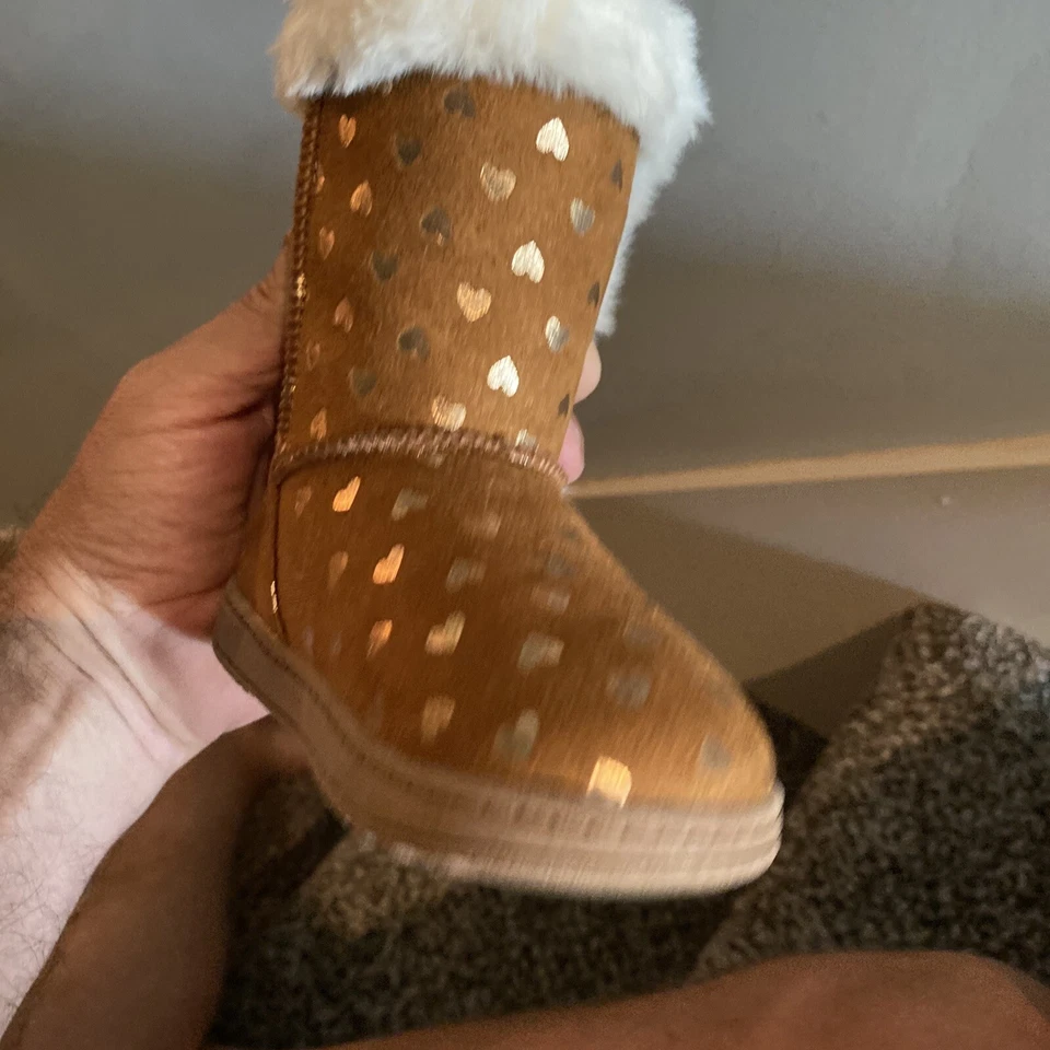 Nuevo Con Caja Niñas Pequeñas JUMPING BEANS Botas Corazón Talla 7T Zapatos Súper Lindos Foto 3 de 4