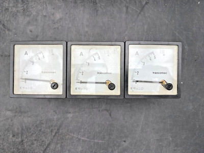 LOT DE 3 SOCOMEC AMPERMETRE 0-5 A