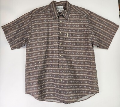 Columbia Shirt Mens Large Brown Casual Dacore Outdoor Fishing Sportswear