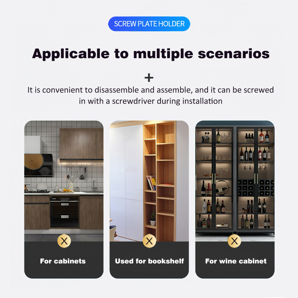 2 Pack Shelves Shelf Pegs Kitchen Clips Cupboard Selftapping