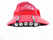 5 Led Cap Visor Light Hat Brim Head Lights Lamp Night Lite Batteries Included