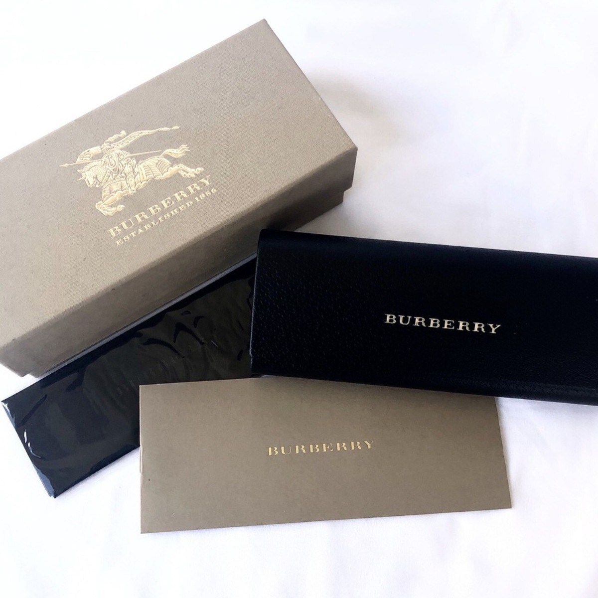 Burberry sunglasses, case and lens cloth Burberry Eyeglasses Case & Cloth, Black, + Generic Tortoise  main image 2