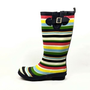 striped rain boots