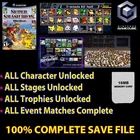 Super Smash Bros, Melee 100% COMPLETE GameCube Memory Card