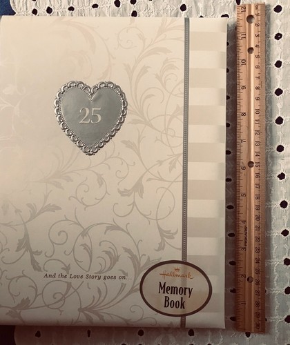 Album ricordo Hallmark 25°/argento anniversario matrimonio 1999, 11,5” x 10” in scatola - Foto 23 di 24