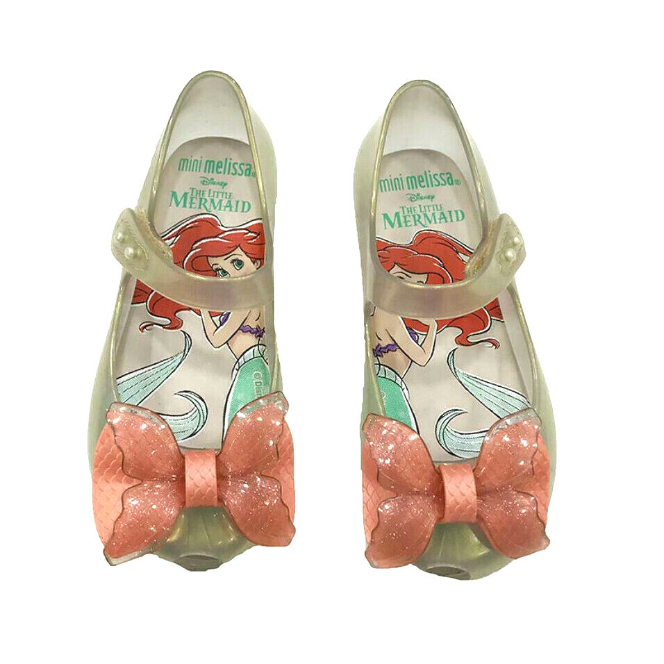 Mini Melissa Baby Girl Shoes Little Mermad Disney Gold Jelly