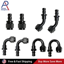 2PCS 4 6 8 10 12 AN Hose End Fitting Push On Lock Adapter For Oil Fuel Hose Line