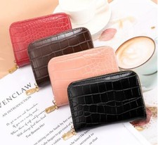 Women's Leather Wallet Credit Card Slots Holder Accordion Zipper Pocket Bag