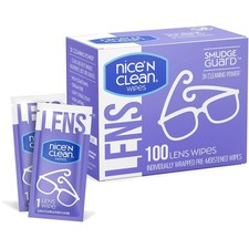 SmudgeGuard Lens Cleaning Wipes - 100 Individually Wrapped Citrus-Scented Wipes