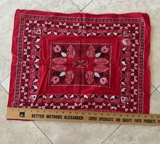 Vintage Fast Color 60  s-70  s Red Bandana 100 cotton / RN 15234
