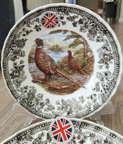 4 Queen's Quintessential Game Pheasant coupe soup salad Bowl Thanksgiving 8” NWT - Picture 8 of 8