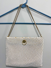 Vintage White Aluminum Mesh Purse Double Chain Straps