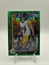 2025 Topps Chrome Football Sebastian Castro Rookie Auto True Green Refractor /99