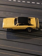 HO SLOT CAR AURORA T-JET - HUGE 1407 YELLOW CHARGER BLACK STRIPE