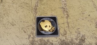 China 2018 10 Yuan 30 Gramm Silber Panda / Golden Enigma