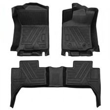 Upgrade Floor Mats For 2016-2023 Toyota Tacoma Double Cab - Black Tpe Full Set