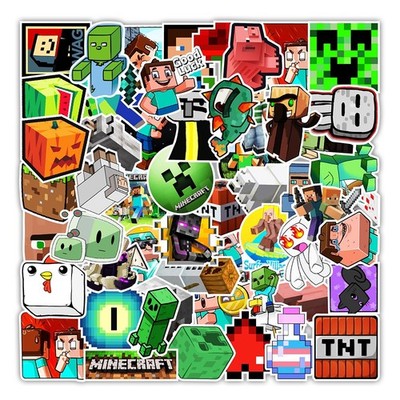 100 piece Minecraft Stickers Decals Set for Kids Adults, Waterproof Pixel